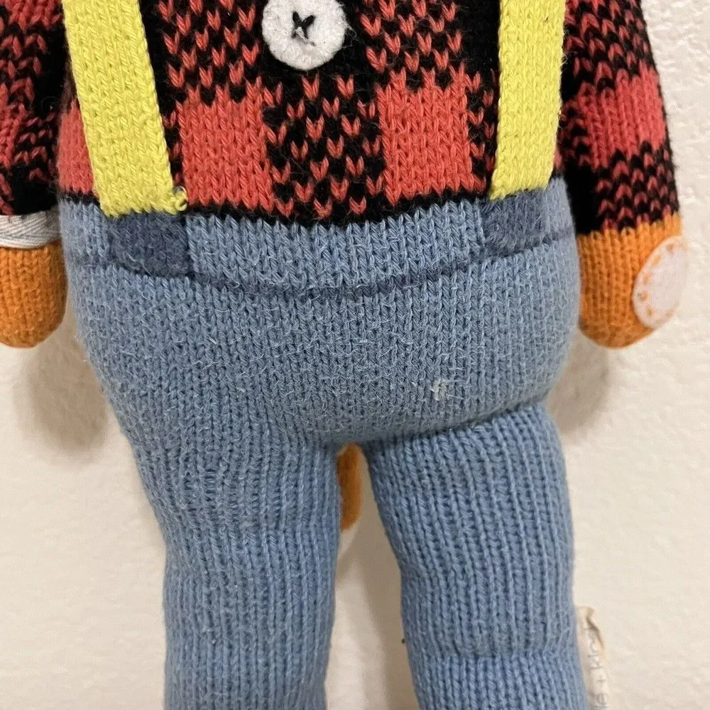 Cuddle + Kind Wyatt the Fox Plush Knit Handmade Doll Stuffed Animal 20